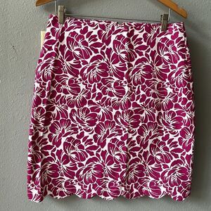 Talbots Fuchsia and White Floral Skirt